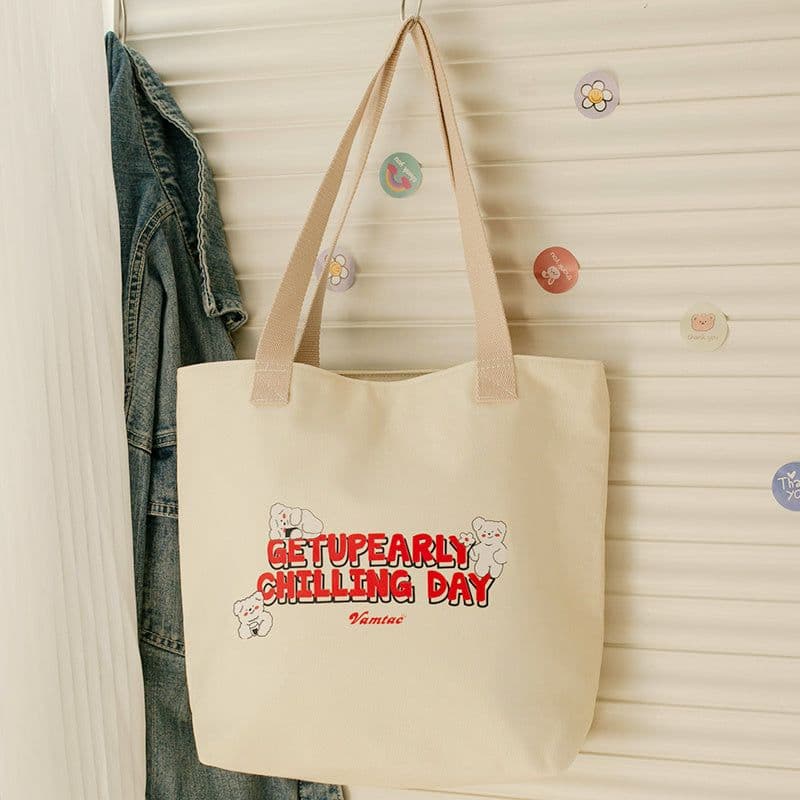 image-Women's Canvas Artistic Portable One-shoulder Mummy Tote Bag