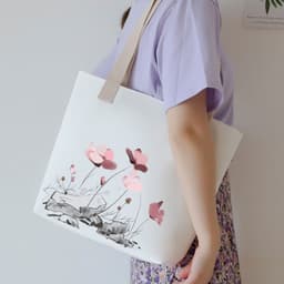 image-Women's Canvas Artistic Portable One-shoulder Mummy Tote Bag