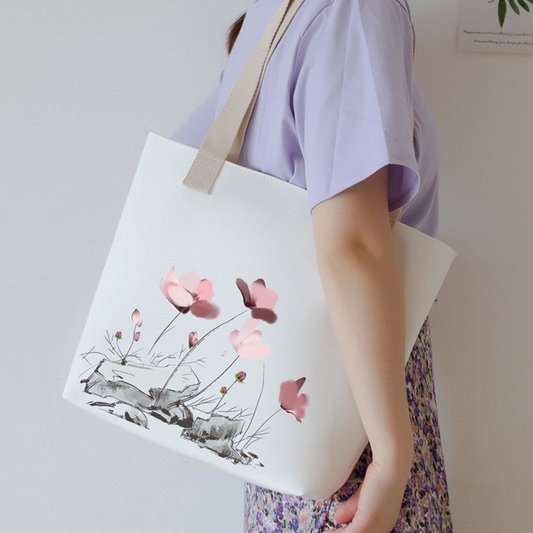 image-Women's Canvas Artistic Portable One-shoulder Mummy Tote Bag