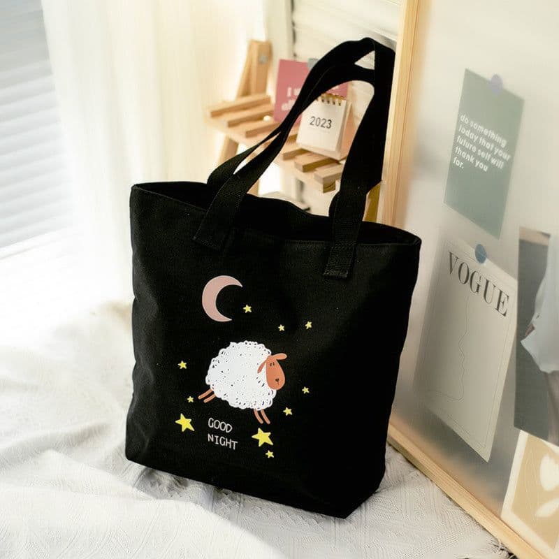 image-Women's Canvas Artistic Portable One-shoulder Mummy Tote Bag