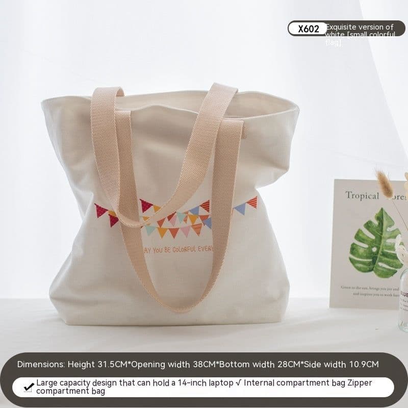 image-Women's Canvas Artistic Portable One-shoulder Mummy Tote Bag