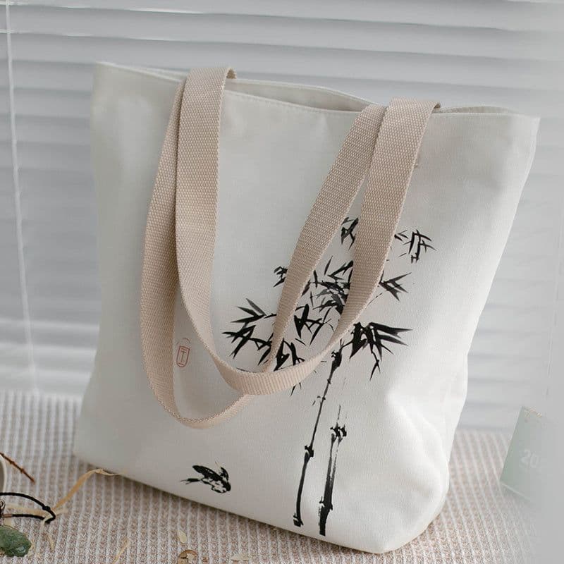 image-Women's Canvas Artistic Portable One-shoulder Mummy Tote Bag