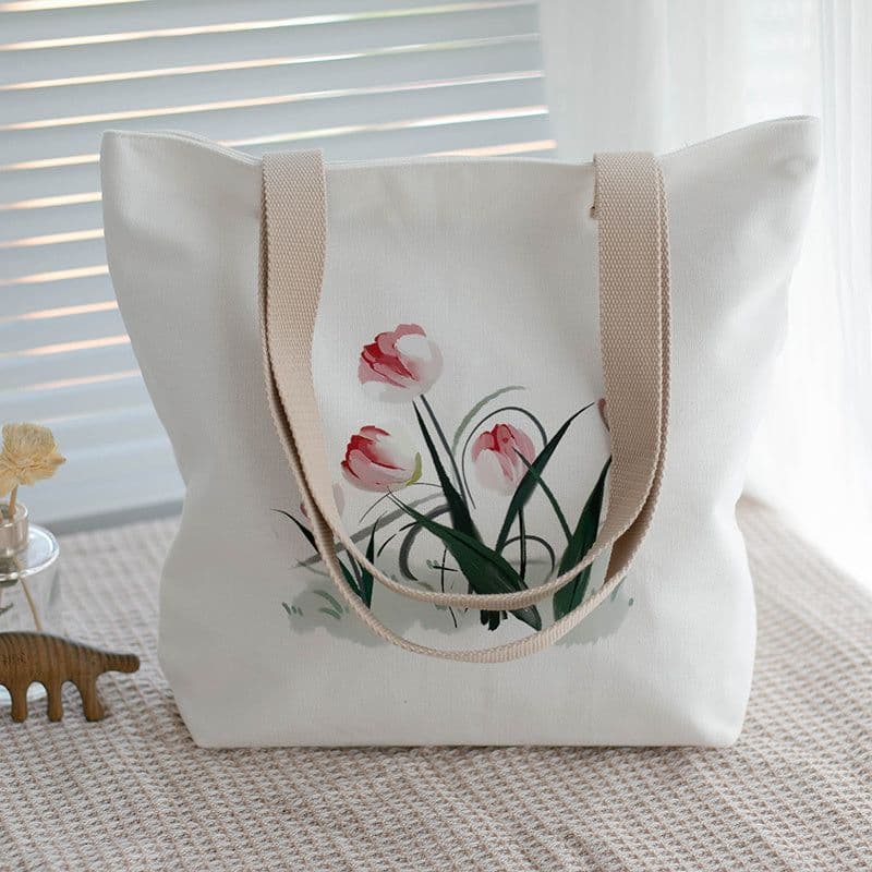 image-Women's Canvas Artistic Portable One-shoulder Mummy Tote Bag
