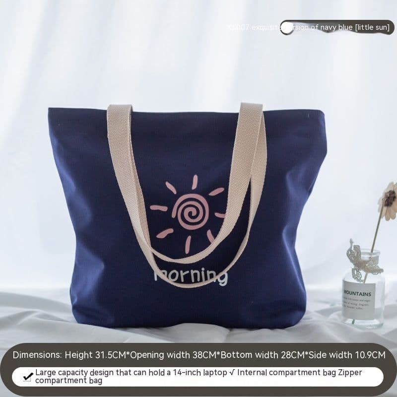 image-Women's Canvas Artistic Portable One-shoulder Mummy Tote Bag