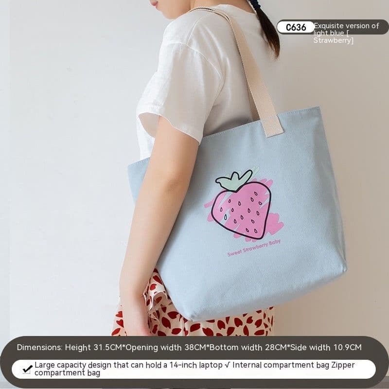 image-Women's Canvas Artistic Portable One-shoulder Mummy Tote Bag