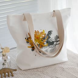 image-Women's Canvas Artistic Portable One-shoulder Mummy Tote Bag