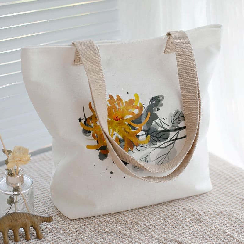 image-Women's Canvas Artistic Portable One-shoulder Mummy Tote Bag