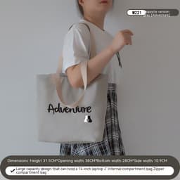 image-Women's Canvas Artistic Portable One-shoulder Mummy Tote Bag