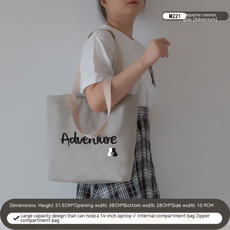 image-Women's Canvas Artistic Portable One-shoulder Mummy Tote Bag