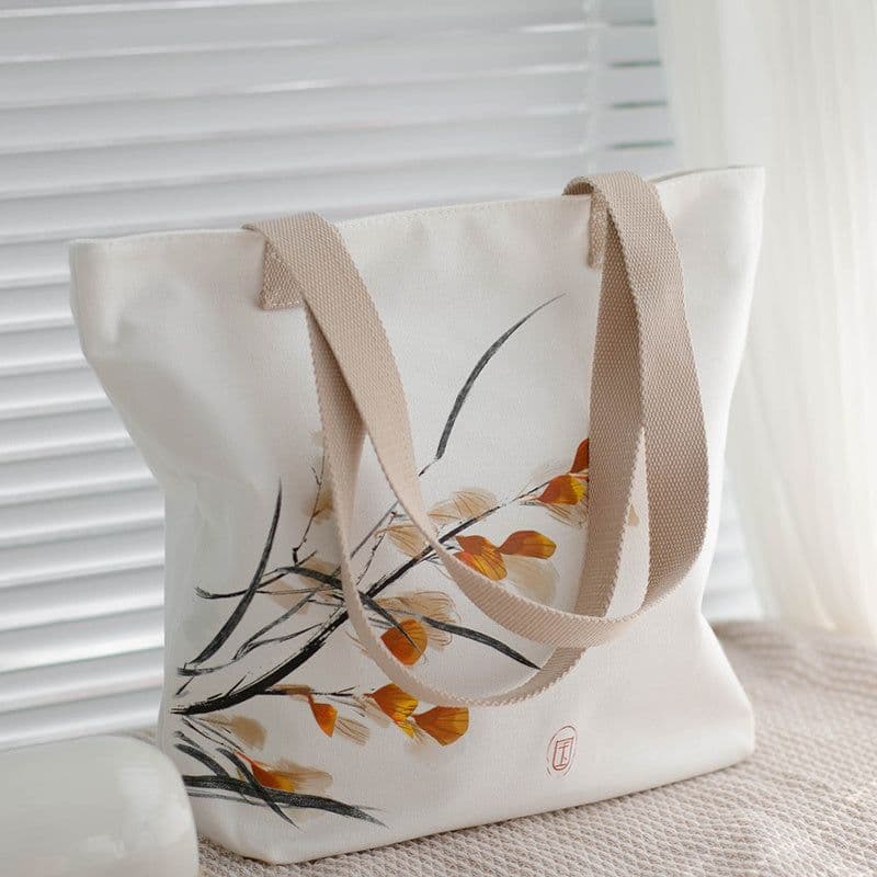 image-Women's Canvas Artistic Portable One-shoulder Mummy Tote Bag