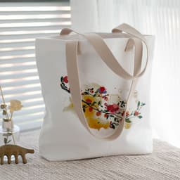 image-Women's Canvas Artistic Portable One-shoulder Mummy Tote Bag