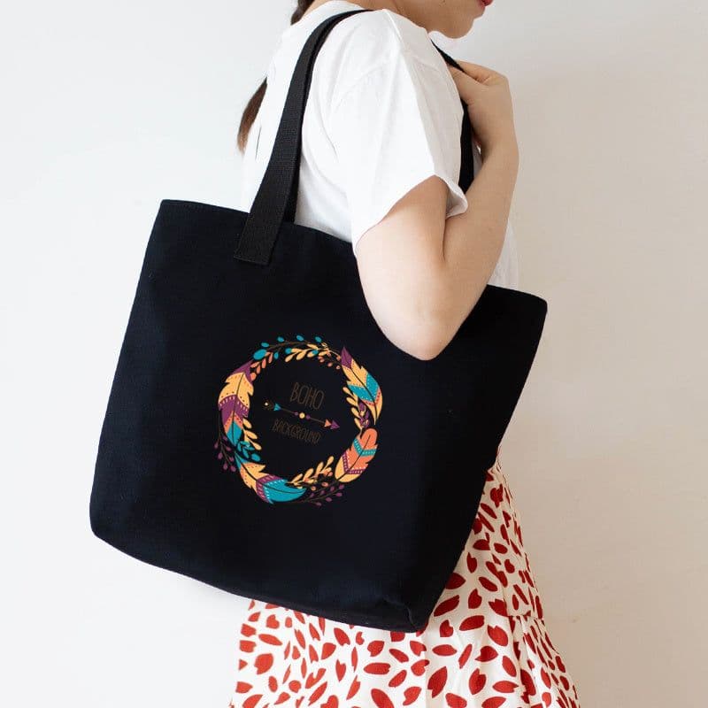 image-Women's Canvas Artistic Portable One-shoulder Mummy Tote Bag