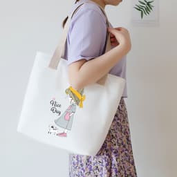image-Women's Canvas Artistic Portable One-shoulder Mummy Tote Bag