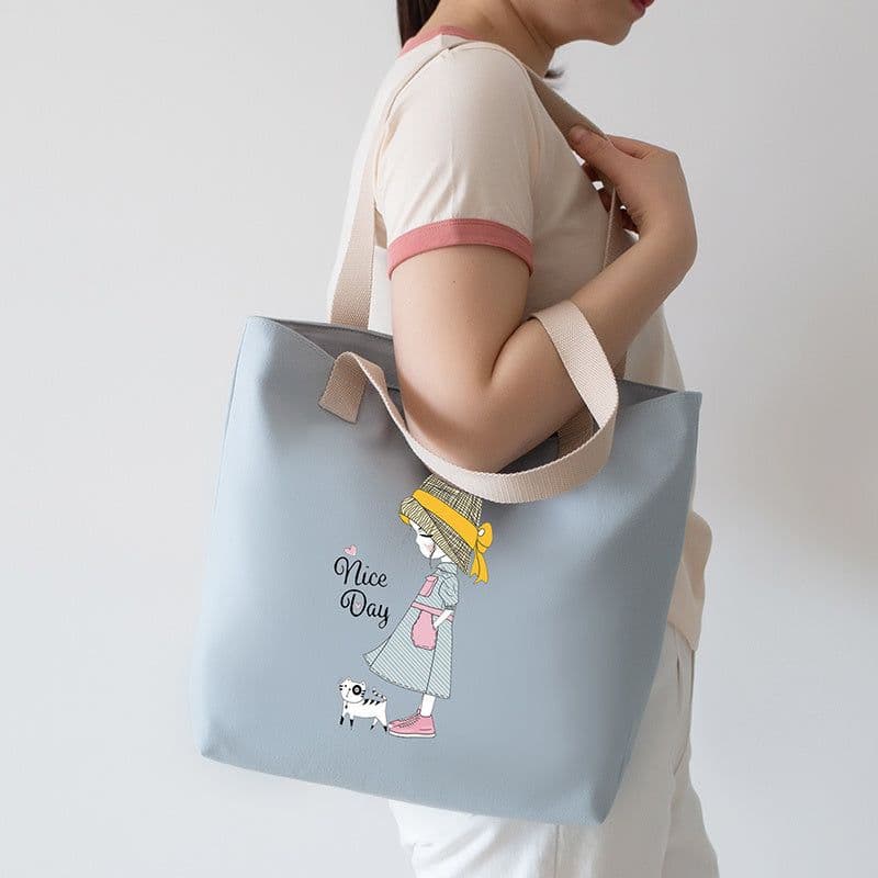 image-Women's Canvas Artistic Portable One-shoulder Mummy Tote Bag