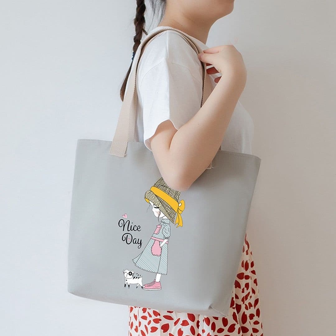 image-Women's Canvas Artistic Portable One-shoulder Mummy Tote Bag
