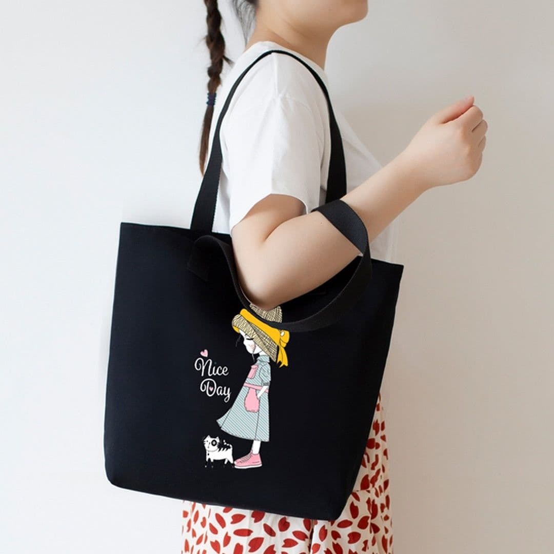 image-Women's Canvas Artistic Portable One-shoulder Mummy Tote Bag