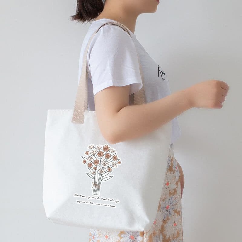 image-Women's Canvas Artistic Portable One-shoulder Mummy Tote Bag