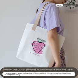 image-Women's Canvas Artistic Portable One-shoulder Mummy Tote Bag