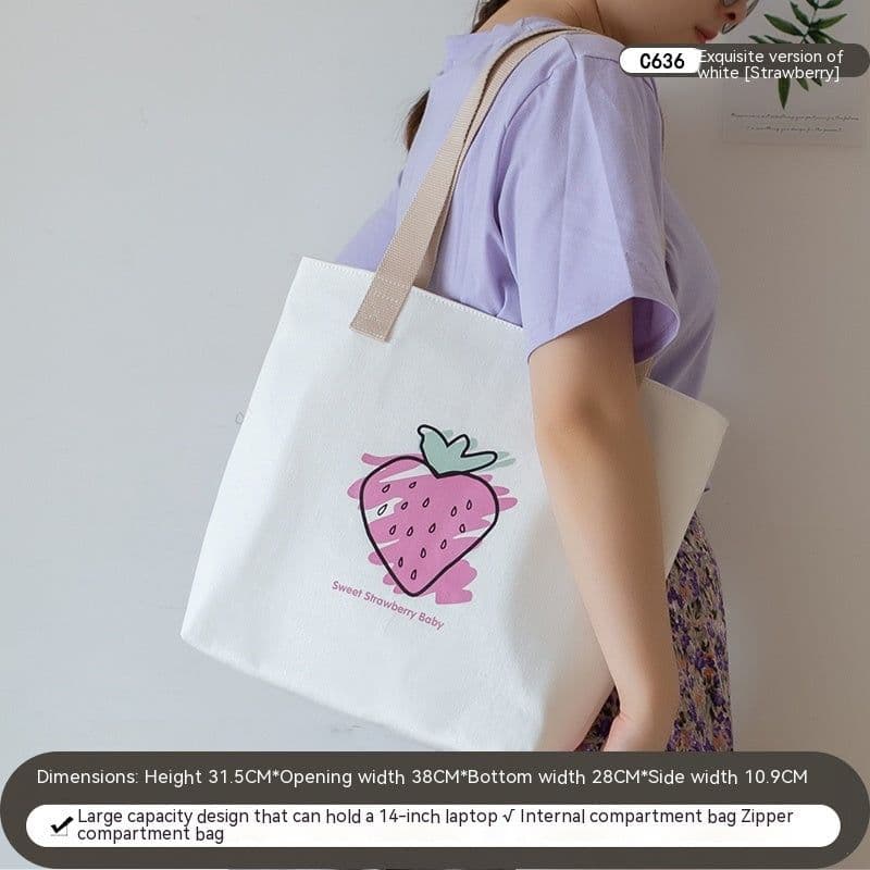 image-Women's Canvas Artistic Portable One-shoulder Mummy Tote Bag