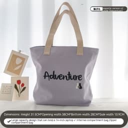image-Women's Canvas Artistic Portable One-shoulder Mummy Tote Bag
