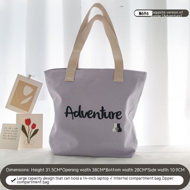 image-Women's Canvas Artistic Portable One-shoulder Mummy Tote Bag