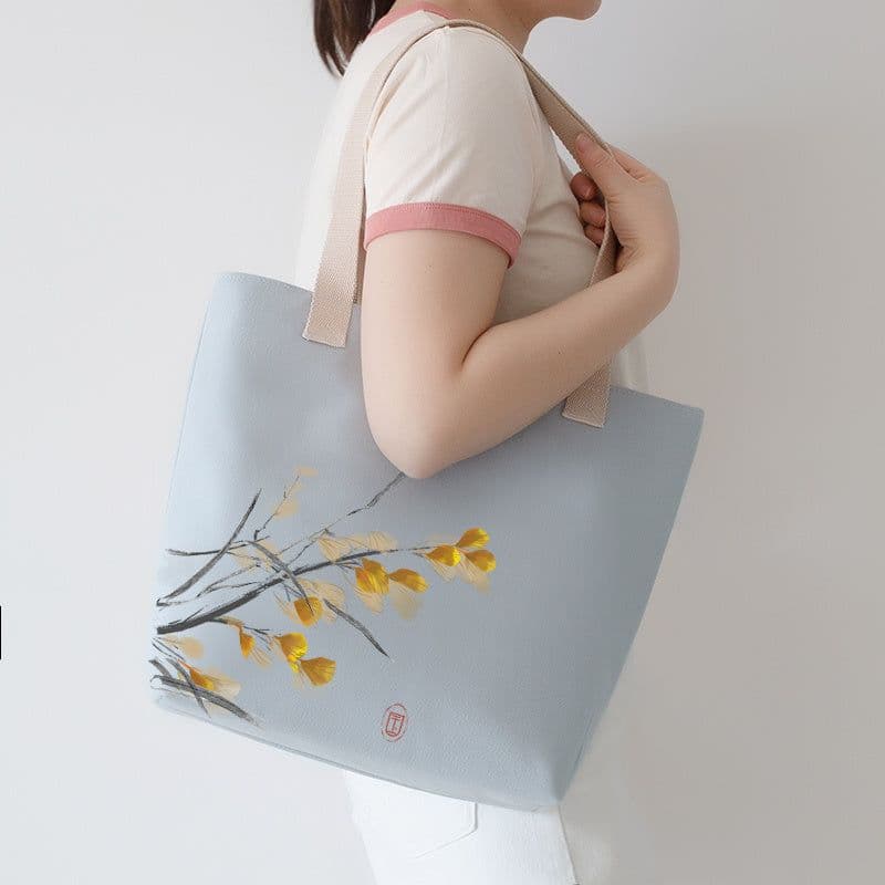 image-Women's Canvas Artistic Portable One-shoulder Mummy Tote Bag