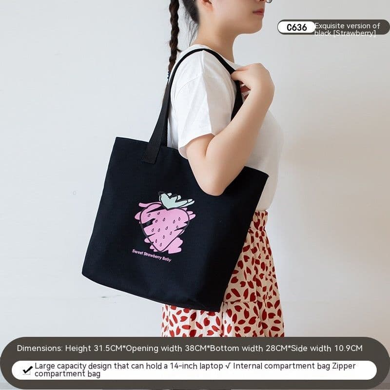 image-Women's Canvas Artistic Portable One-shoulder Mummy Tote Bag