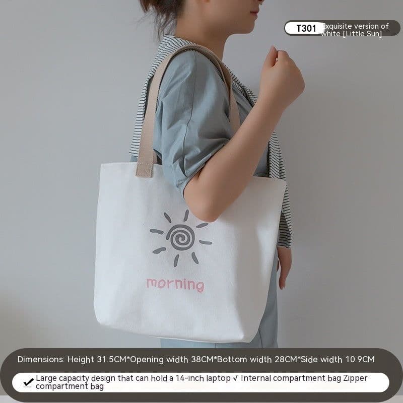 image-Women's Canvas Artistic Portable One-shoulder Mummy Tote Bag
