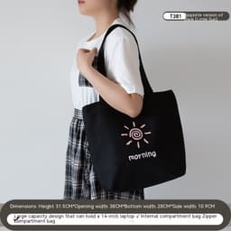 image-Women's Canvas Artistic Portable One-shoulder Mummy Tote Bag