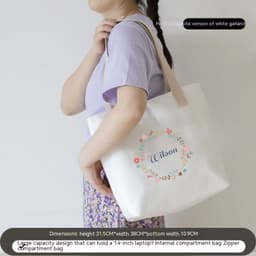image-Women's Canvas Artistic Portable One-shoulder Mummy Tote Bag