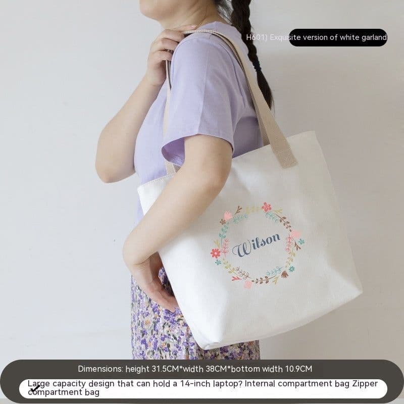 image-Women's Canvas Artistic Portable One-shoulder Mummy Tote Bag