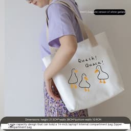 image-Women's Canvas Artistic Portable One-shoulder Mummy Tote Bag