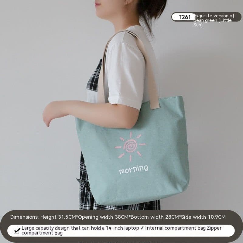 image-Women's Canvas Artistic Portable One-shoulder Mummy Tote Bag