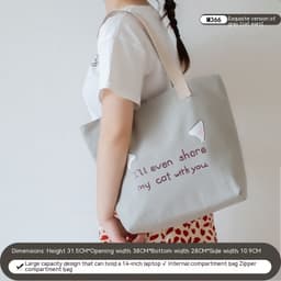 image-Women's Canvas Artistic Portable One-shoulder Mummy Tote Bag