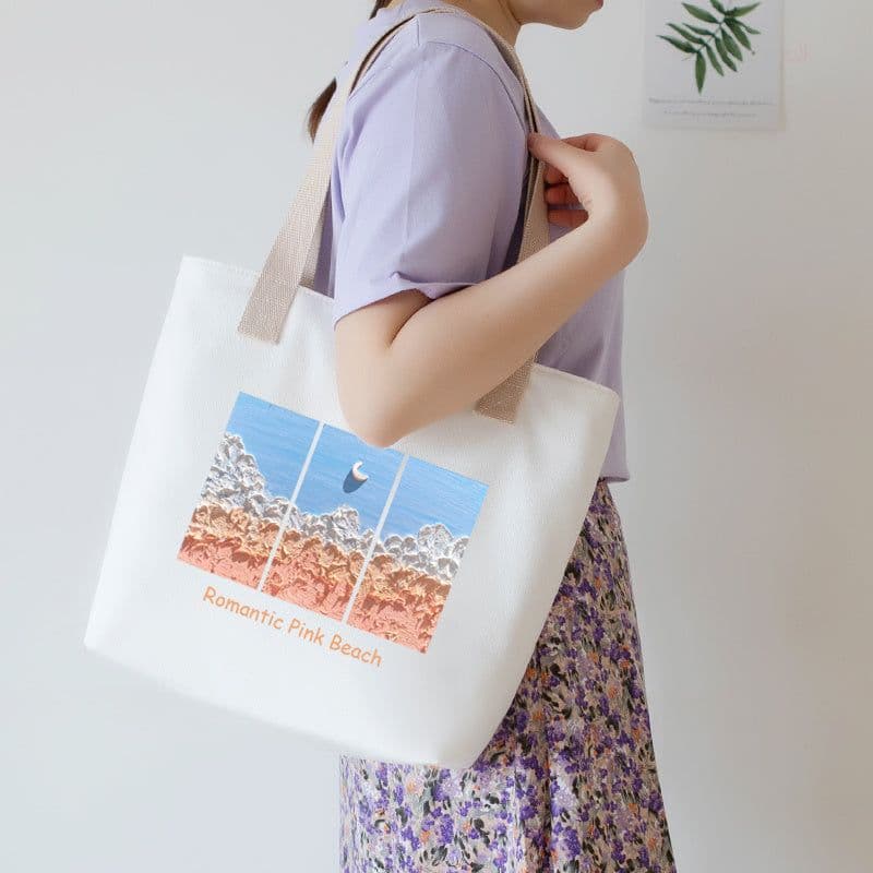 image-Women's Canvas Artistic Portable One-shoulder Mummy Tote Bag