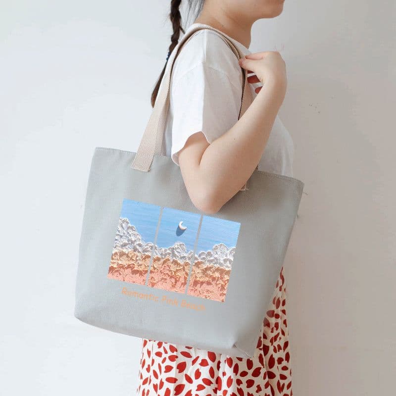 image-Women's Canvas Artistic Portable One-shoulder Mummy Tote Bag