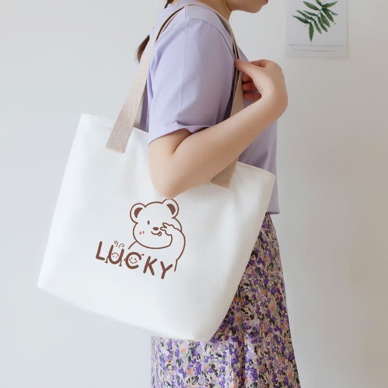 image-Women's Canvas Artistic Portable One-shoulder Mummy Tote Bag