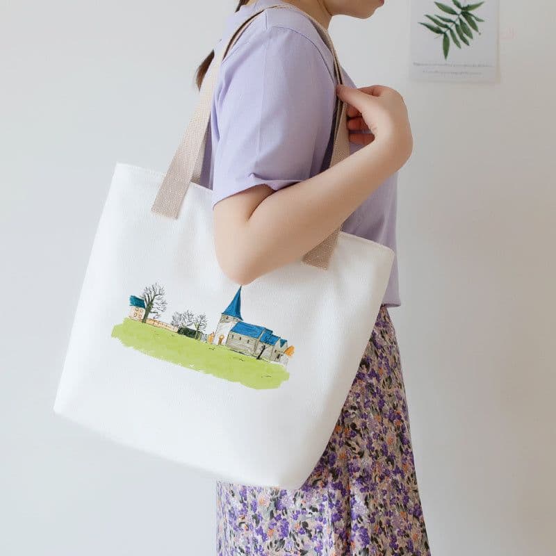 image-Women's Canvas Artistic Portable One-shoulder Mummy Tote Bag