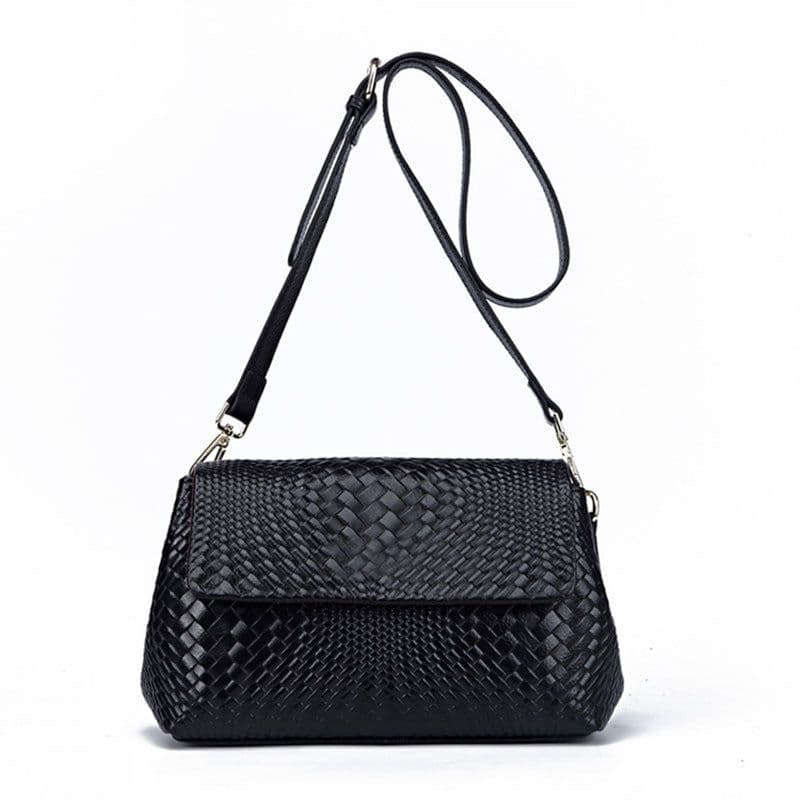 image-Genuine Leather Women's Woven Bag Crossbody Small Bag Women's Shoulder Messenger Bag