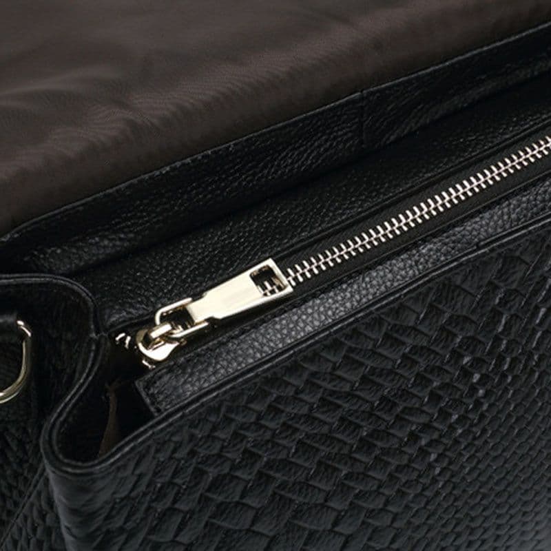 image-Genuine Leather Women's Woven Bag Crossbody Small Bag Women's Shoulder Messenger Bag