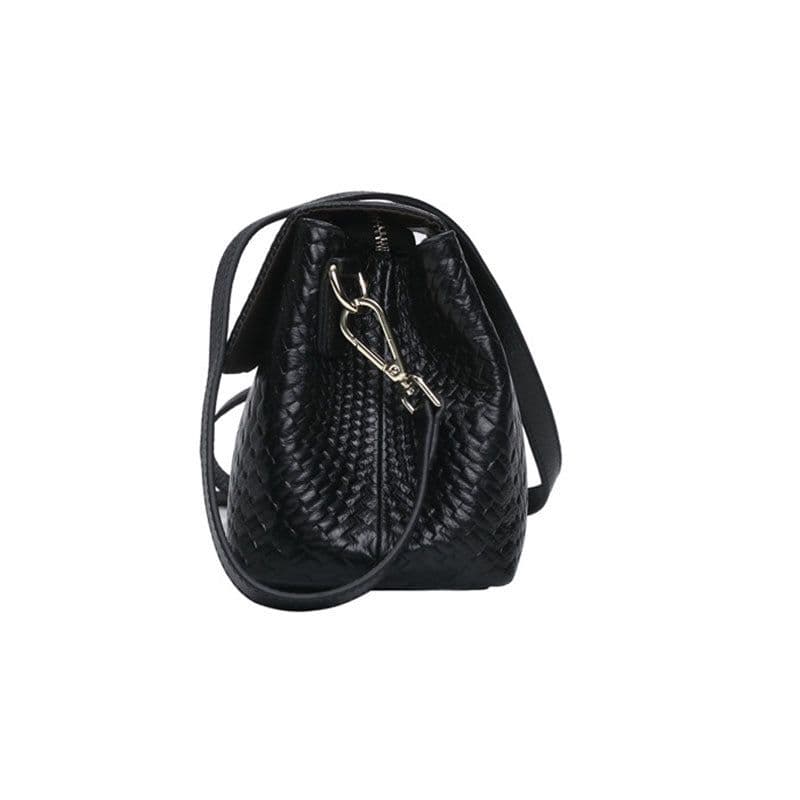 image-Genuine Leather Women's Woven Bag Crossbody Small Bag Women's Shoulder Messenger Bag