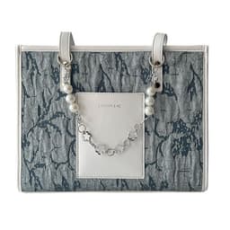image-Sea Salt Blue Figured Cloth Large Capacity Commuter Tote