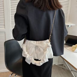 image-2022 New Fashion Casual Chain Crossbody Cute Bow Shoulder Underarm Bag