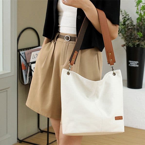 image-Women's Fashion Casual Canvas Shoulder Bag Large Capacity