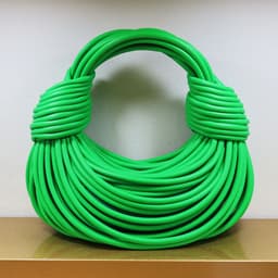 image-Women's Fashion Solid Color Handmade Woven Handbag