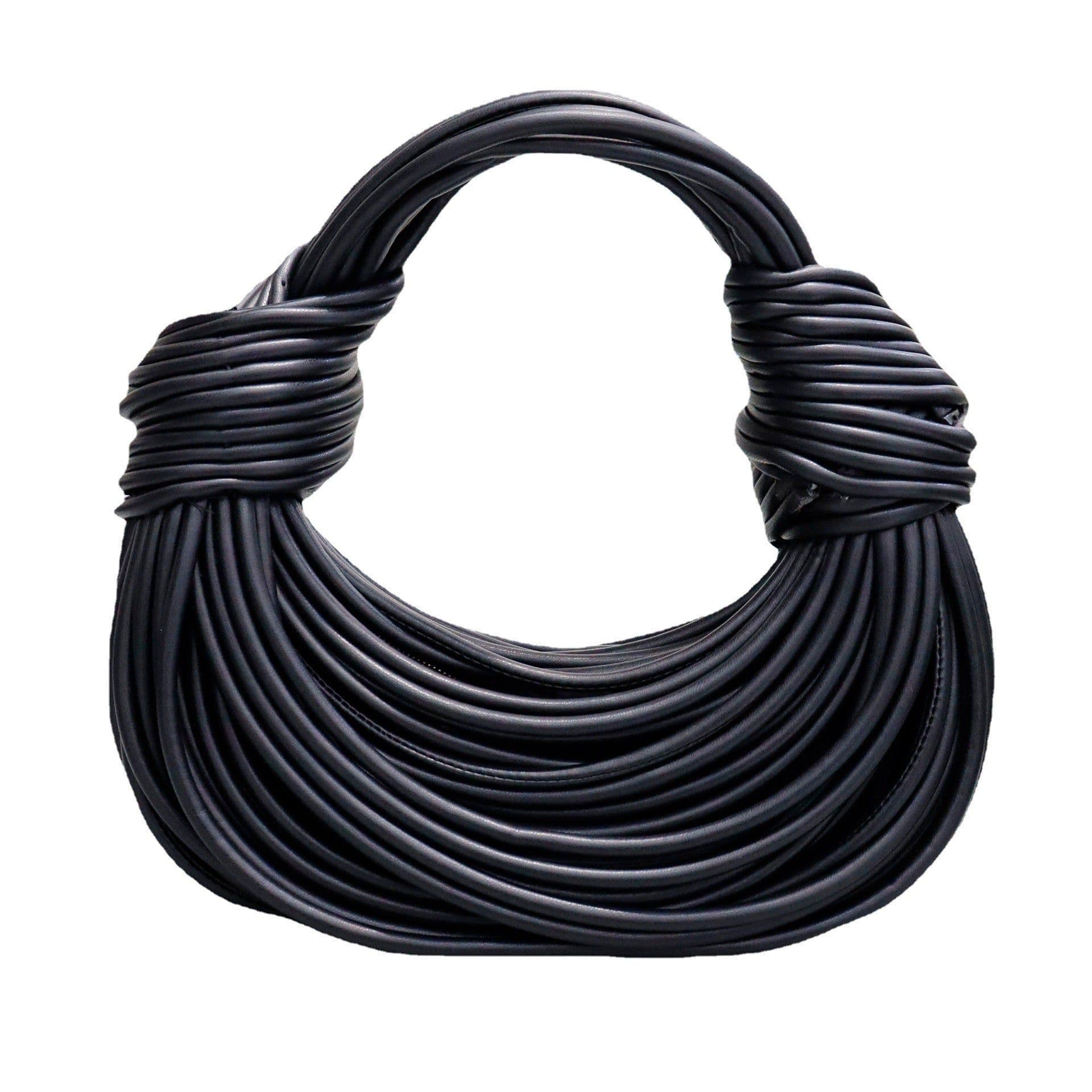 image-Women's Fashion Solid Color Handmade Woven Handbag