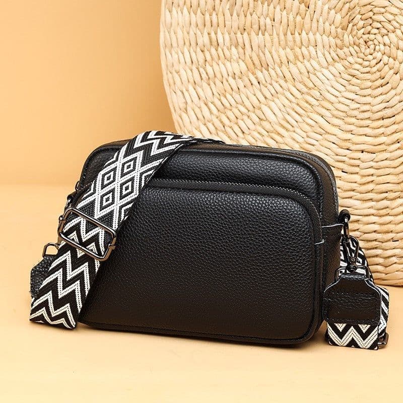 image-Women's Fashion Litchi Pattern Cattle Leather Bag
