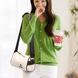 image-Women's Cowhide Round Trendy Fashion Wide Strap Shoulder Messenger Bag