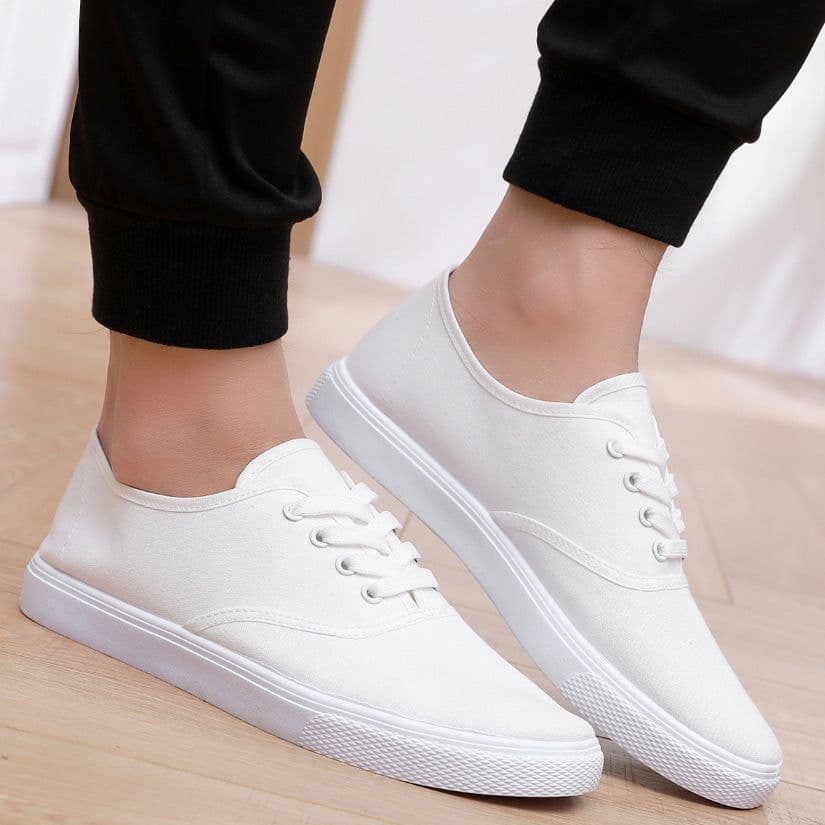 image-Lace-up Canvas All-match Casual Slip-on Easy Wear Couple Shoes Men's And Women's Same Style