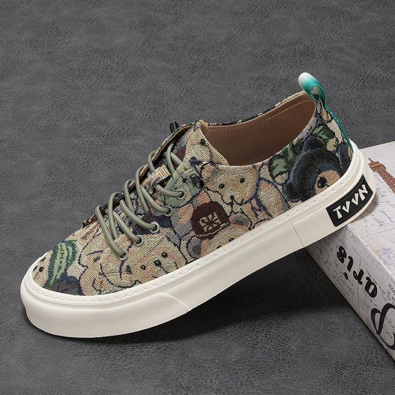 image-Summer Breathable Cloth Shoes Low-top Men's Casual Canvas Shoes Front Lace-up